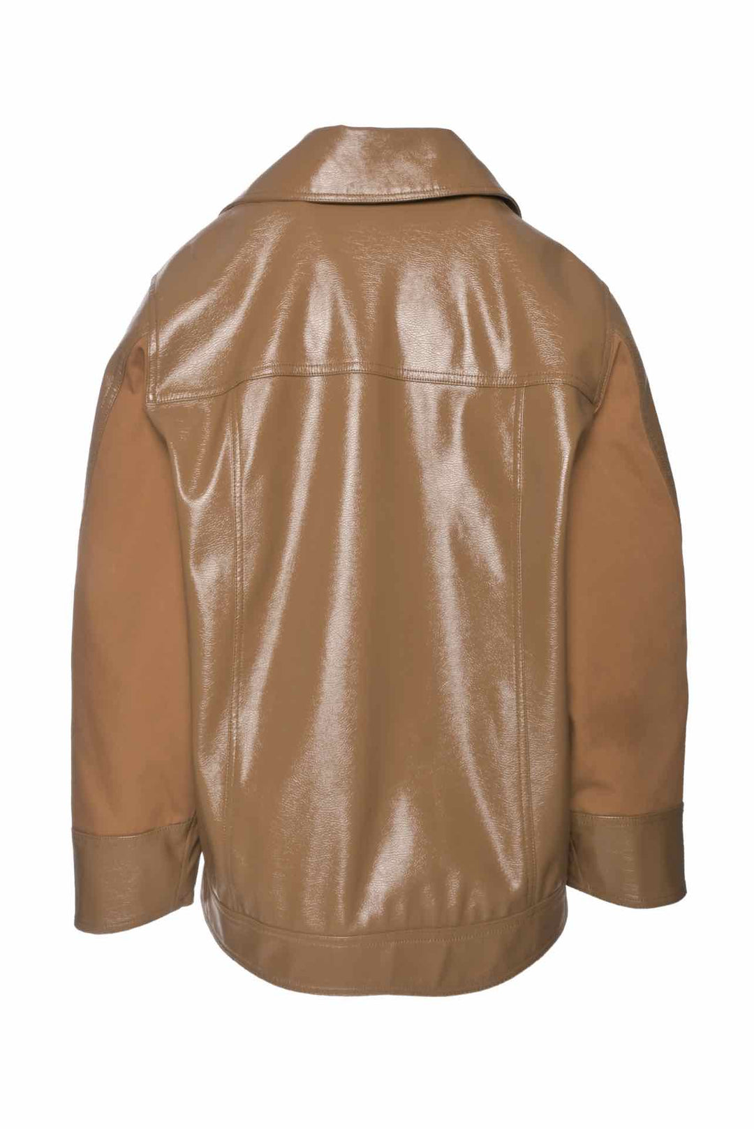 Ganni Size 34 Double Breasted Patent Faux Leather Jacket