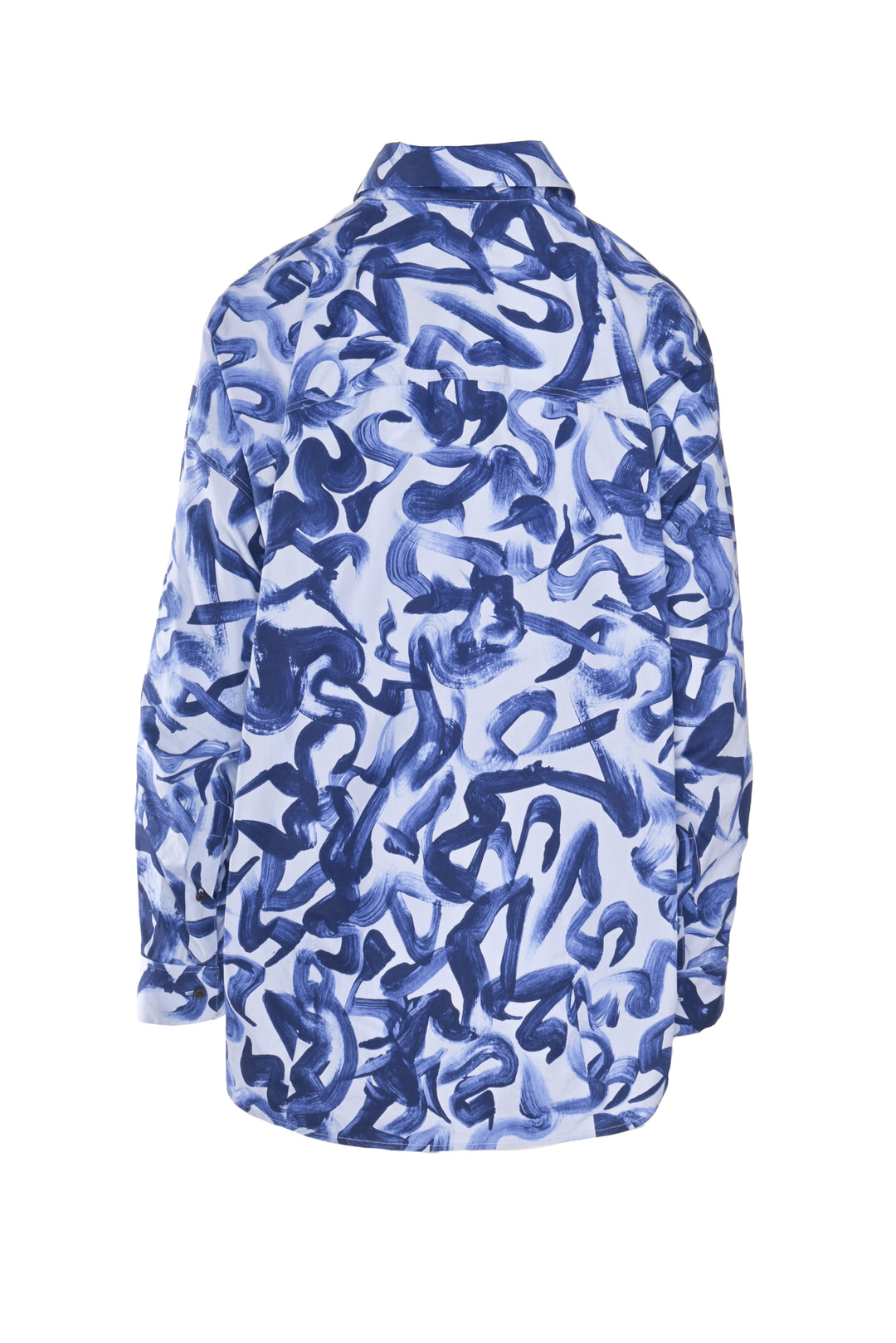 Dries Van Noten Heris Paint Brush Abstract Button Down Blouse