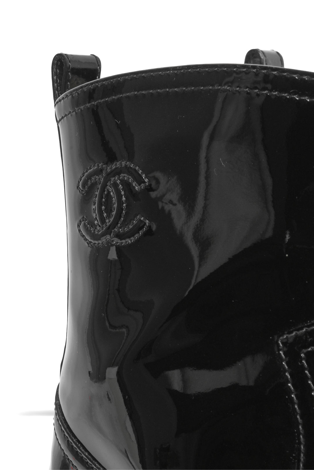 Chanel Size 40 Patent Calfskin Short Ankle Boots
