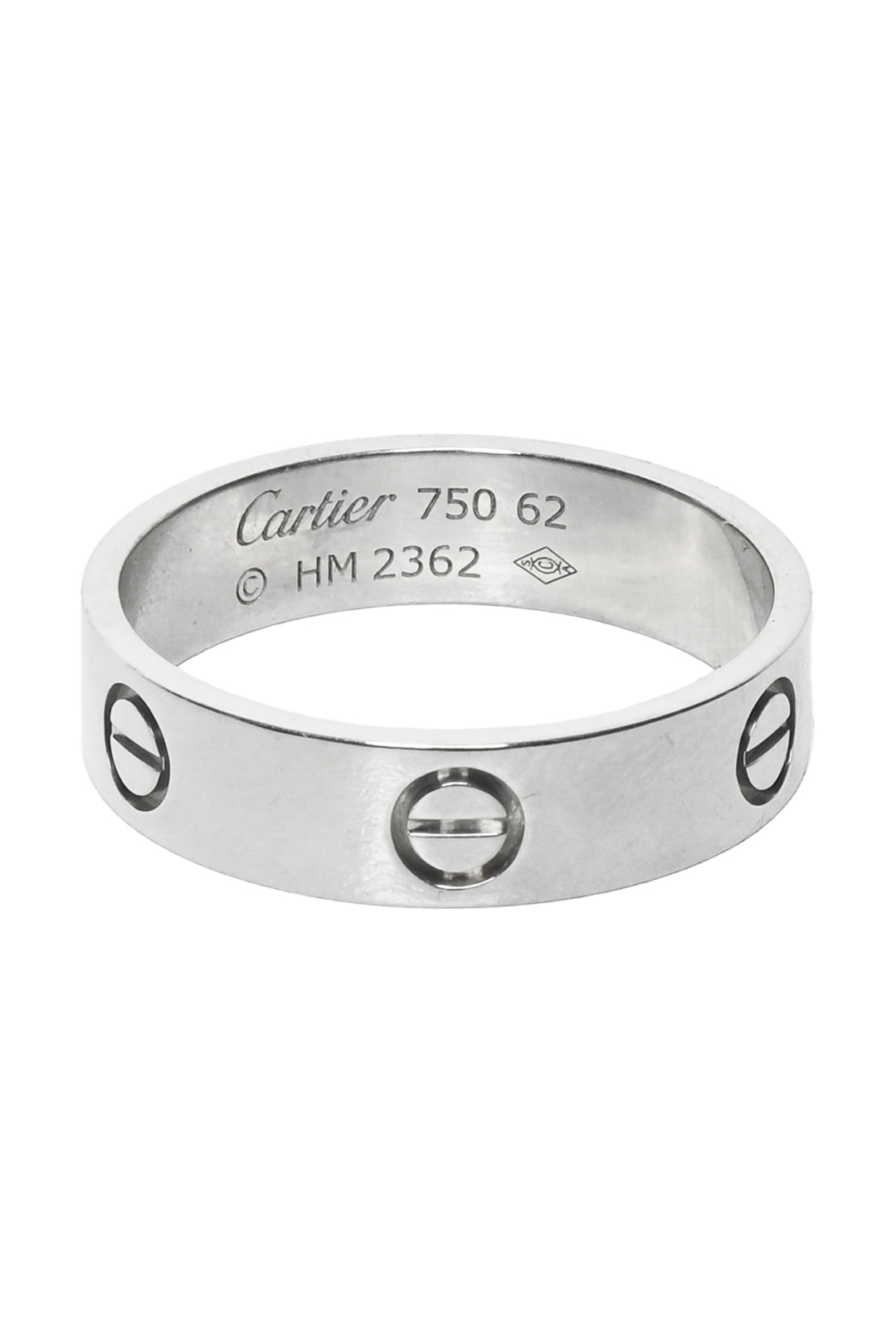 Cartier Size 10 18K White Gold Classic Love Ring