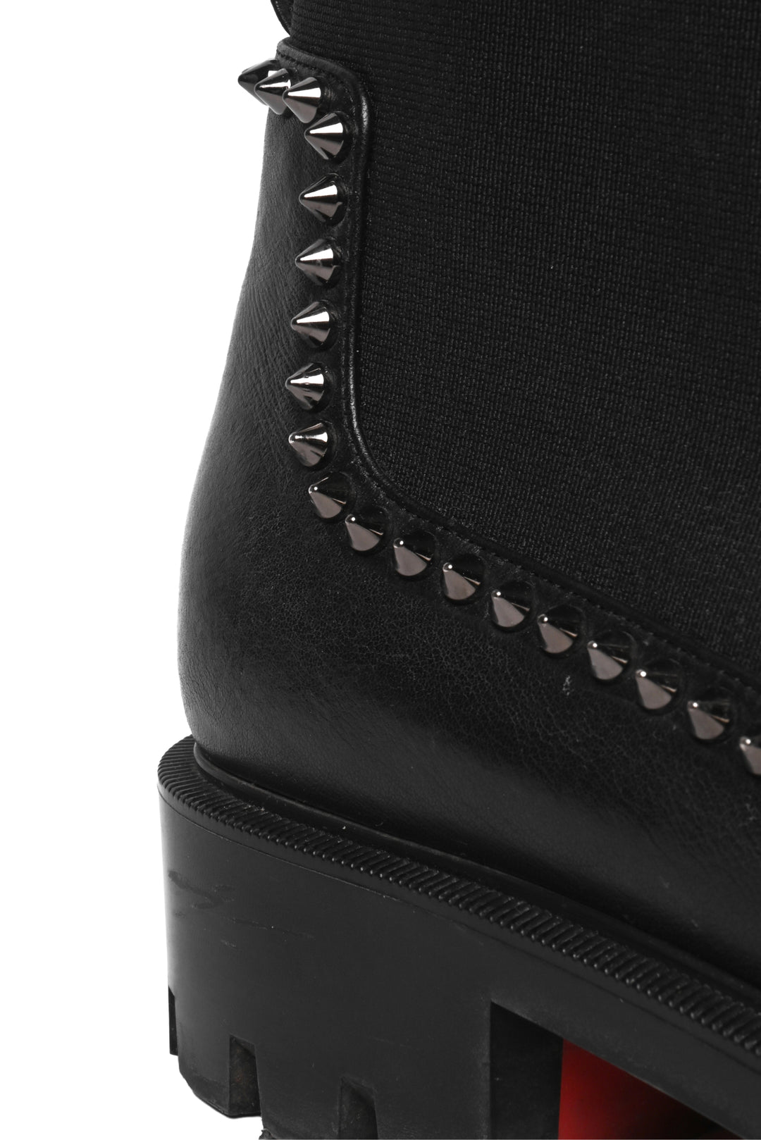 Christian Louboutin Size 39 Out Lina Spike Leather Ankle Boots