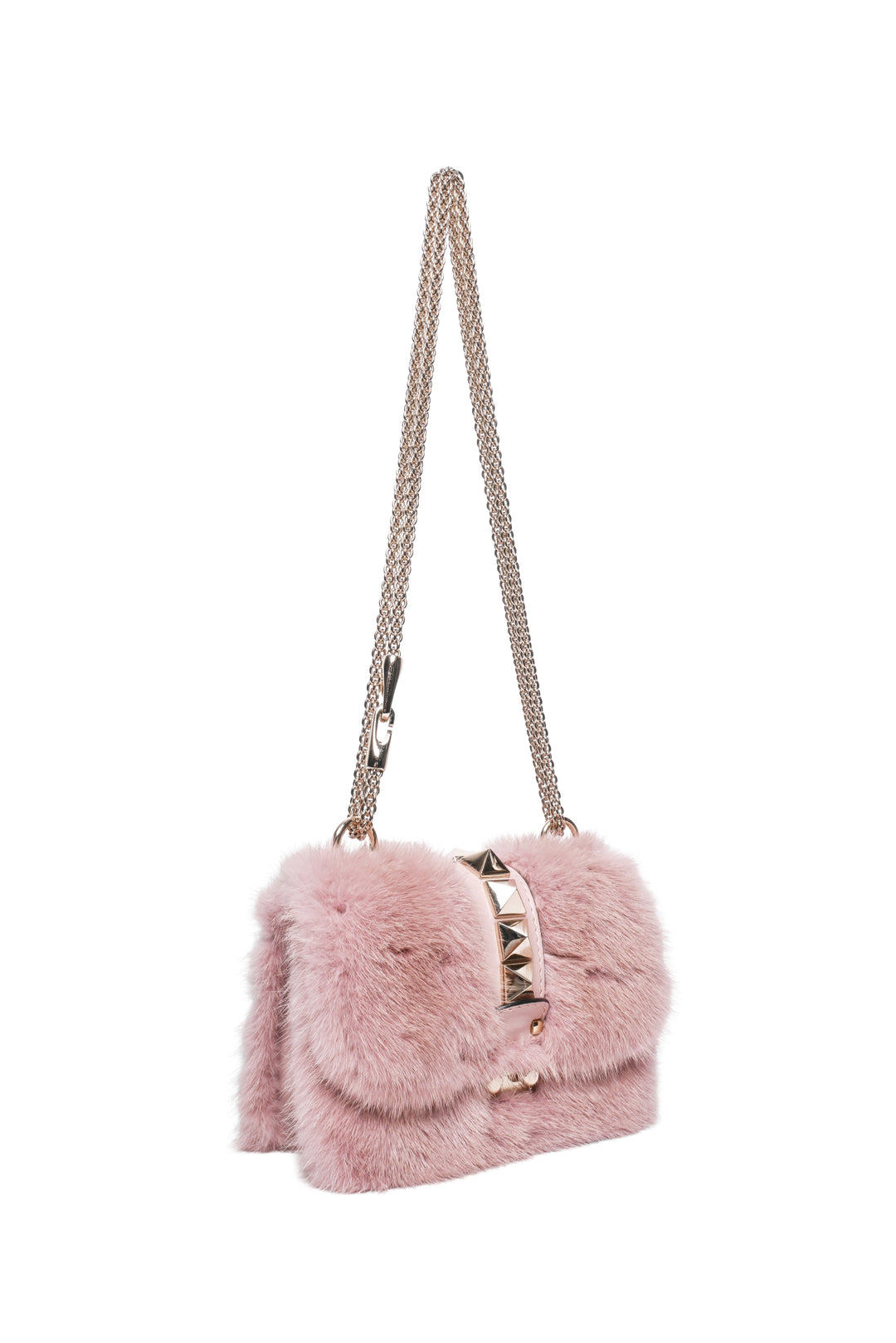 Valentino Small Mink Glam Lock Shoulder Bag