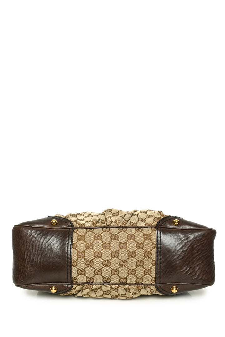 Gucci Monogram Canvas Medium Jockey Hobo