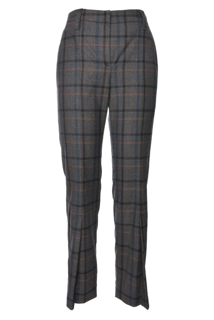 Brunello Cucinelli Size 4 Virgin Wool Plaid Trousers