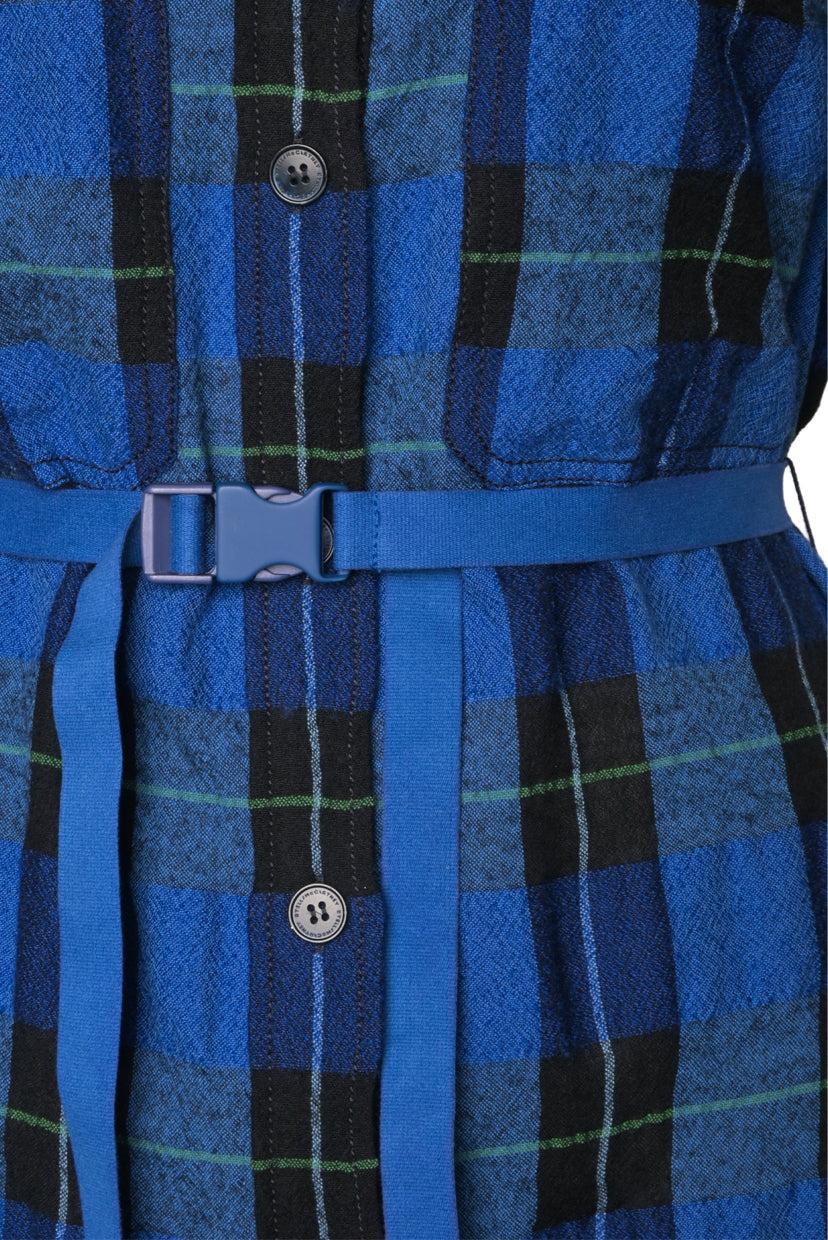 Stella Mccartney Size 34 Plaid Print Wool Blend Dress