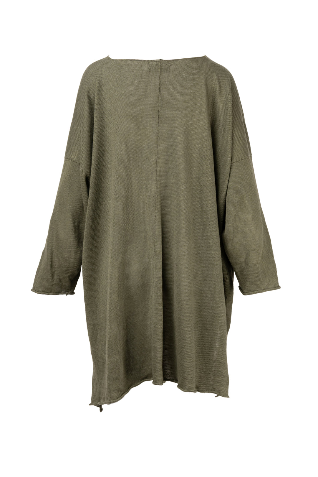 Eskandar Size OS Oversized Short Sleeve Linen Sweater
