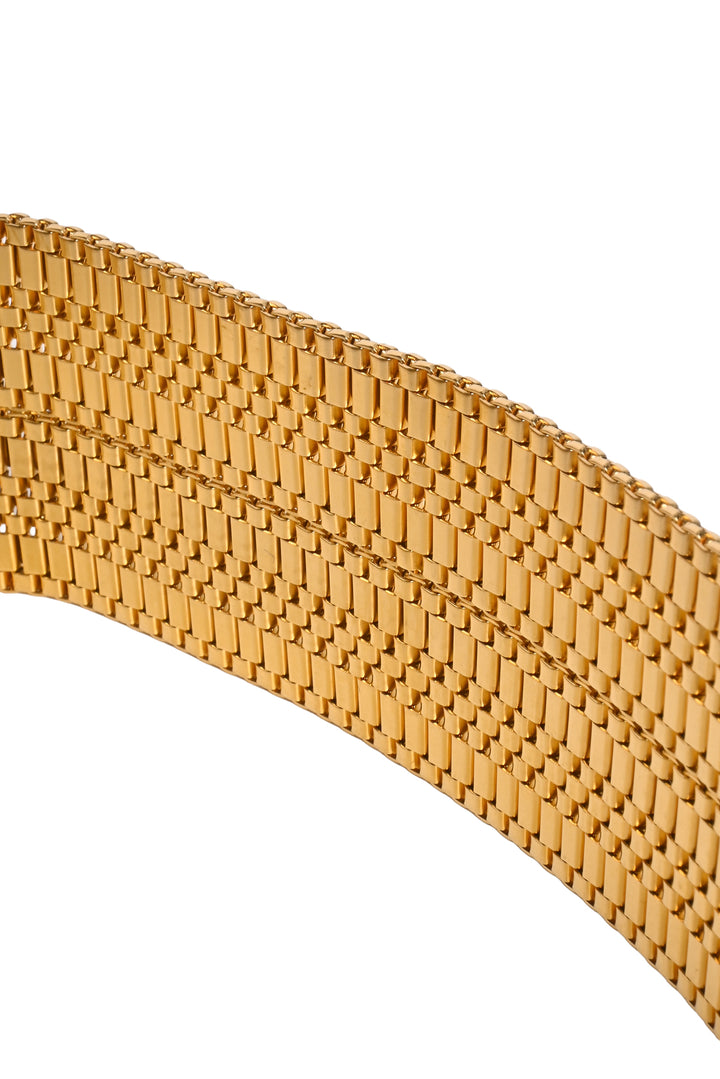 Chanel 1996 Gripoix Rhinestone Byzantine Flower Metal Belt