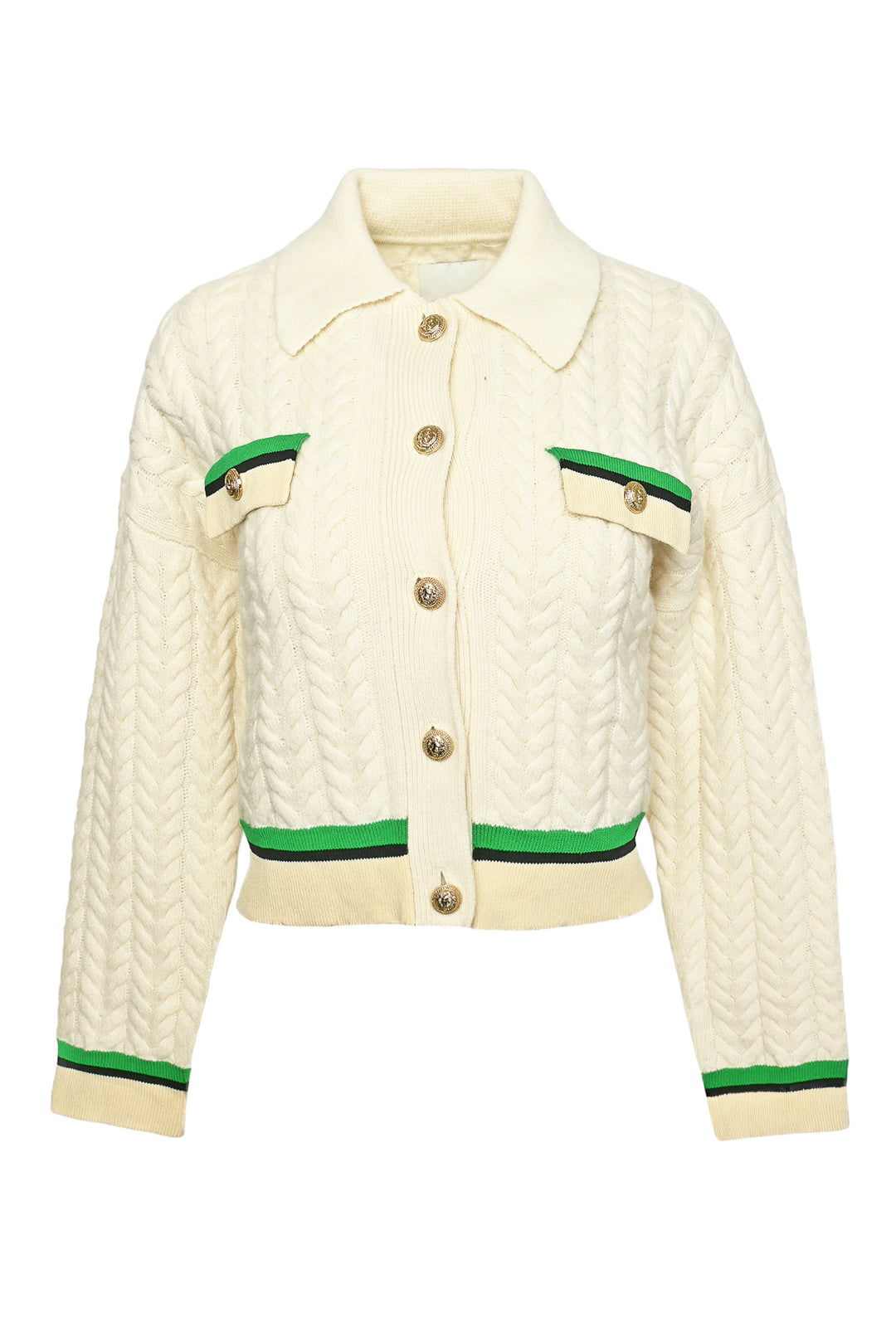 Sandro Size 1 Idriss Colorblock Cableknit Cardigan