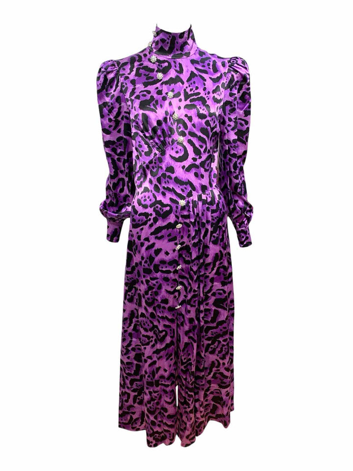 Alessandra Rich Animal Print Silk Size 42 Dress