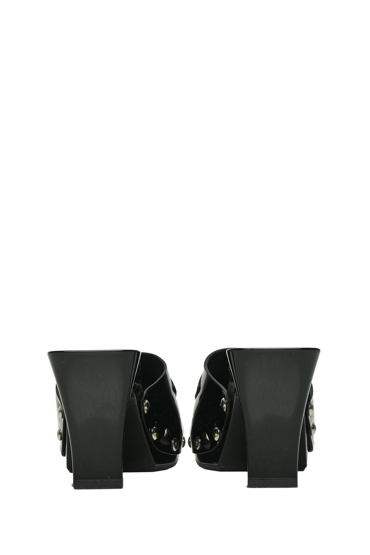 Versace Size 37 Medusa Buckle Patent Sandals