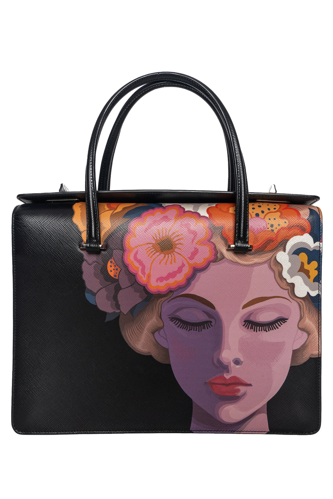 Prada Lisa Print Top Handle Bag