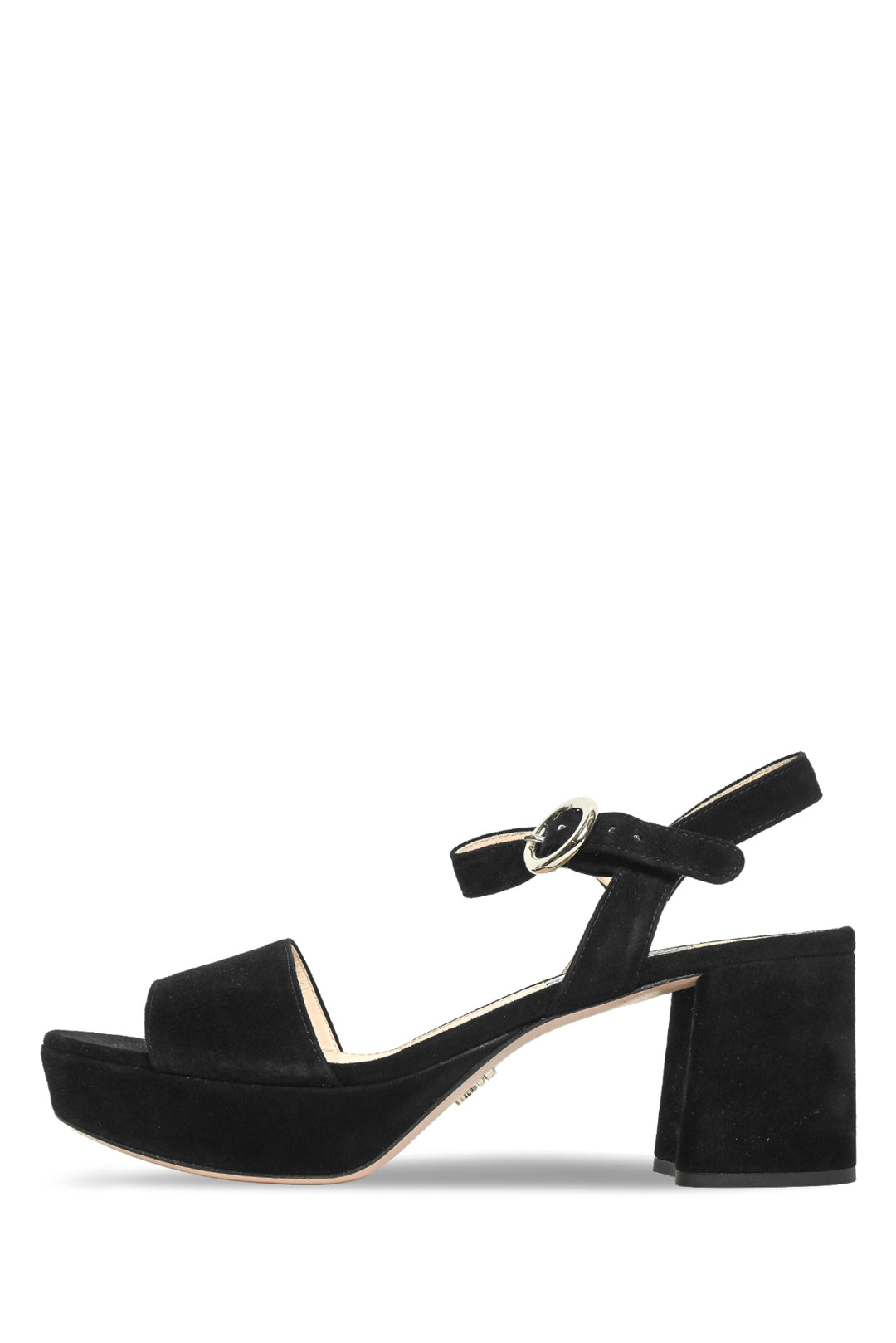 Prada Size 38 Platform Suede Block Heel Sandals