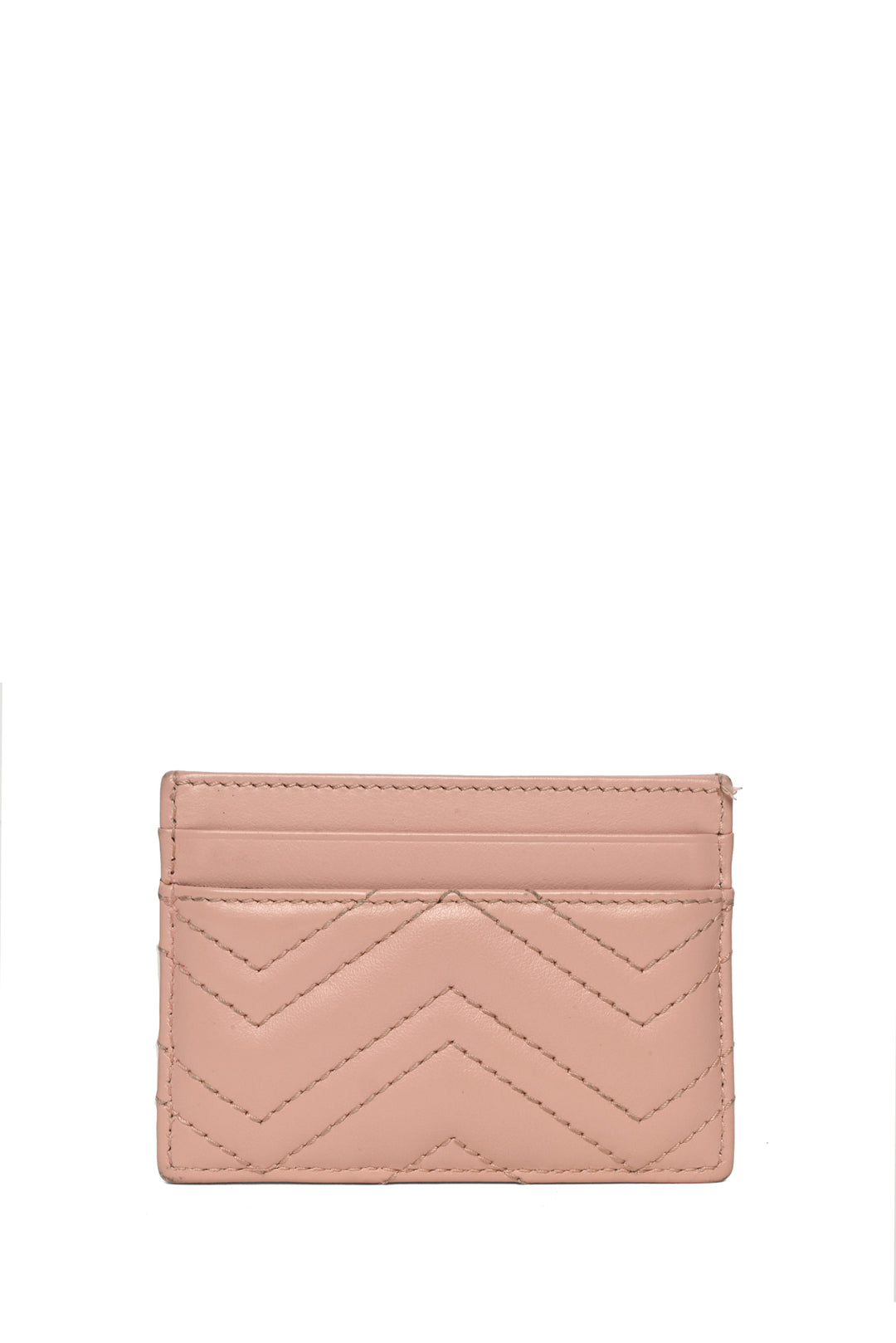 Gucci Chevron Quilted Leather GG Marmont Card Holder Wallet