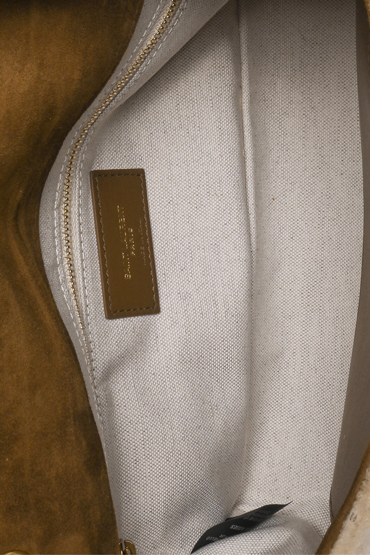 Saint Laurent 2022 Shearling Suede Patchwork Jamie Shoulder Bag