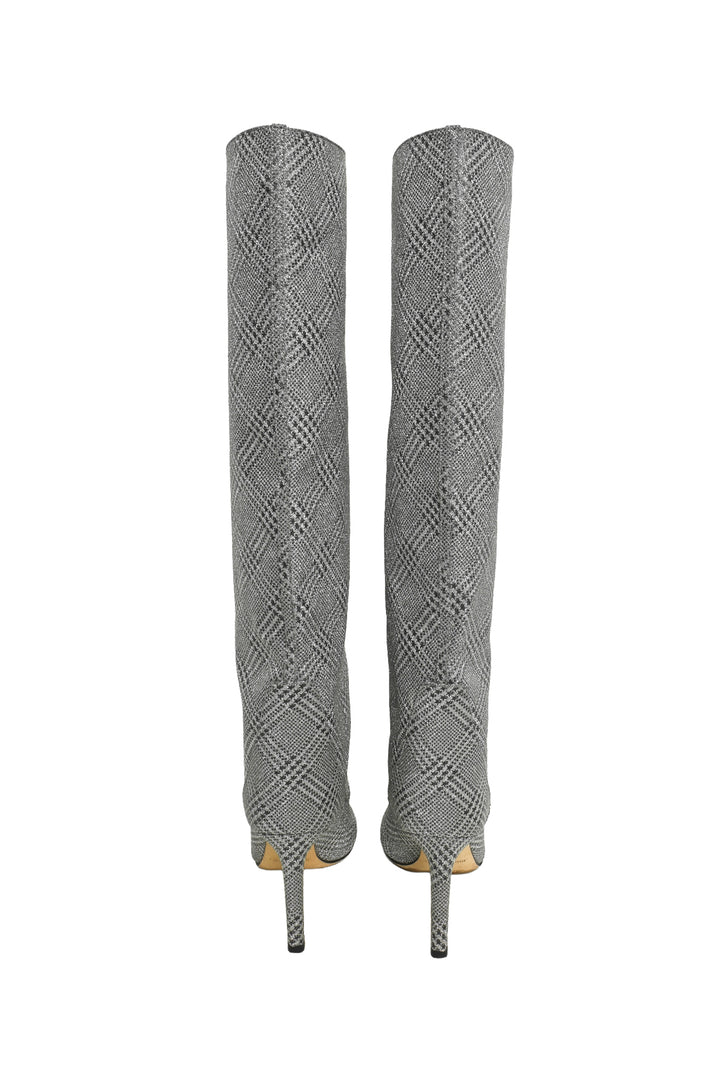 Jimmy Choo Size 38.5 Mavis 100 Glitter Knee-High Boots