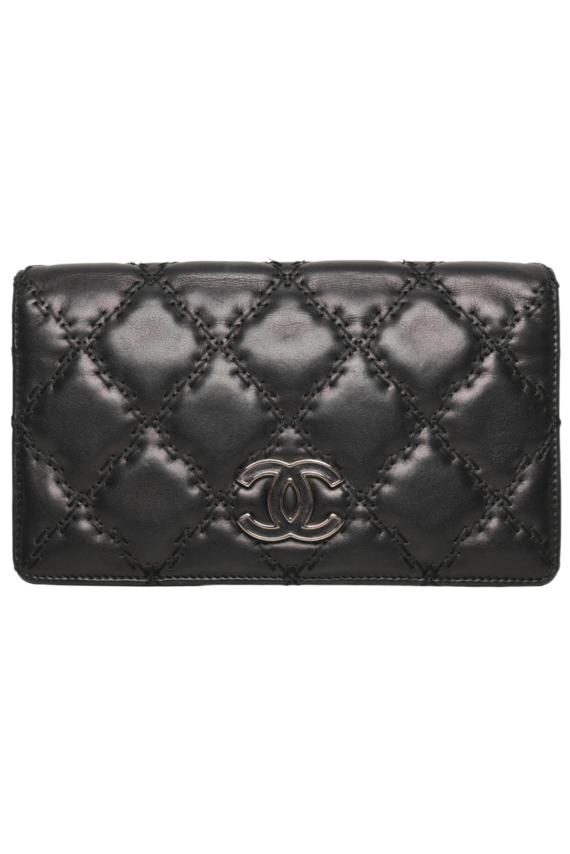 Chanel 2012-2013 Ultra Stitch Quilted Leather Long Bifold Wallet