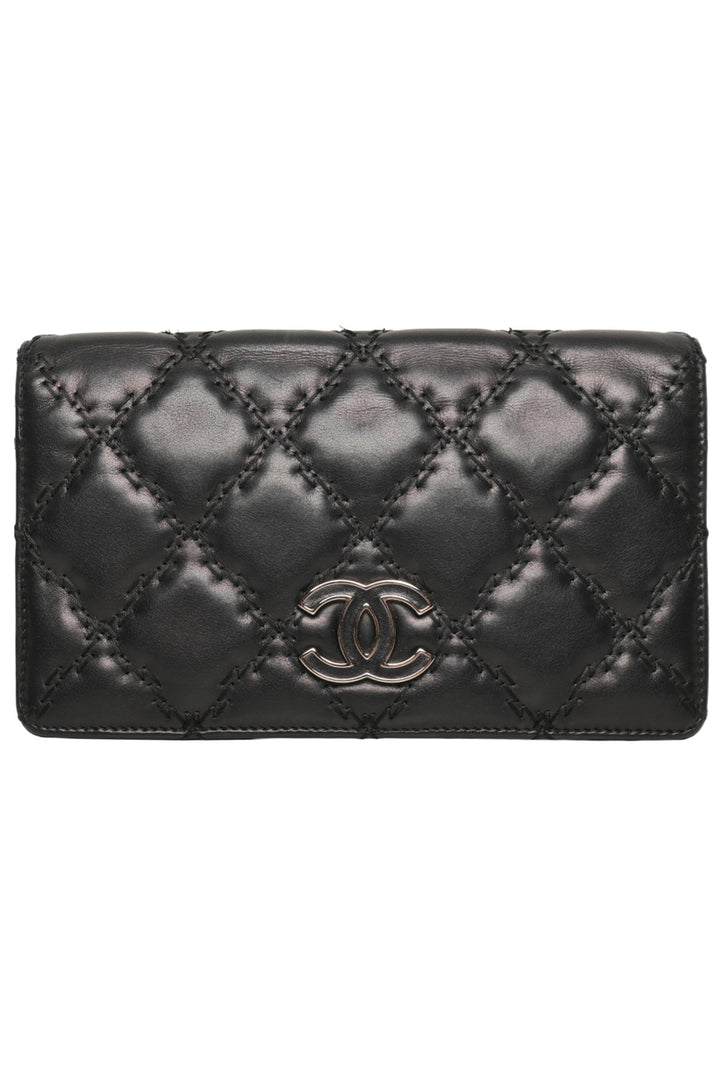 Chanel 2012-2013 Ultra Stitch Quilted Leather Long Bifold Wallet
