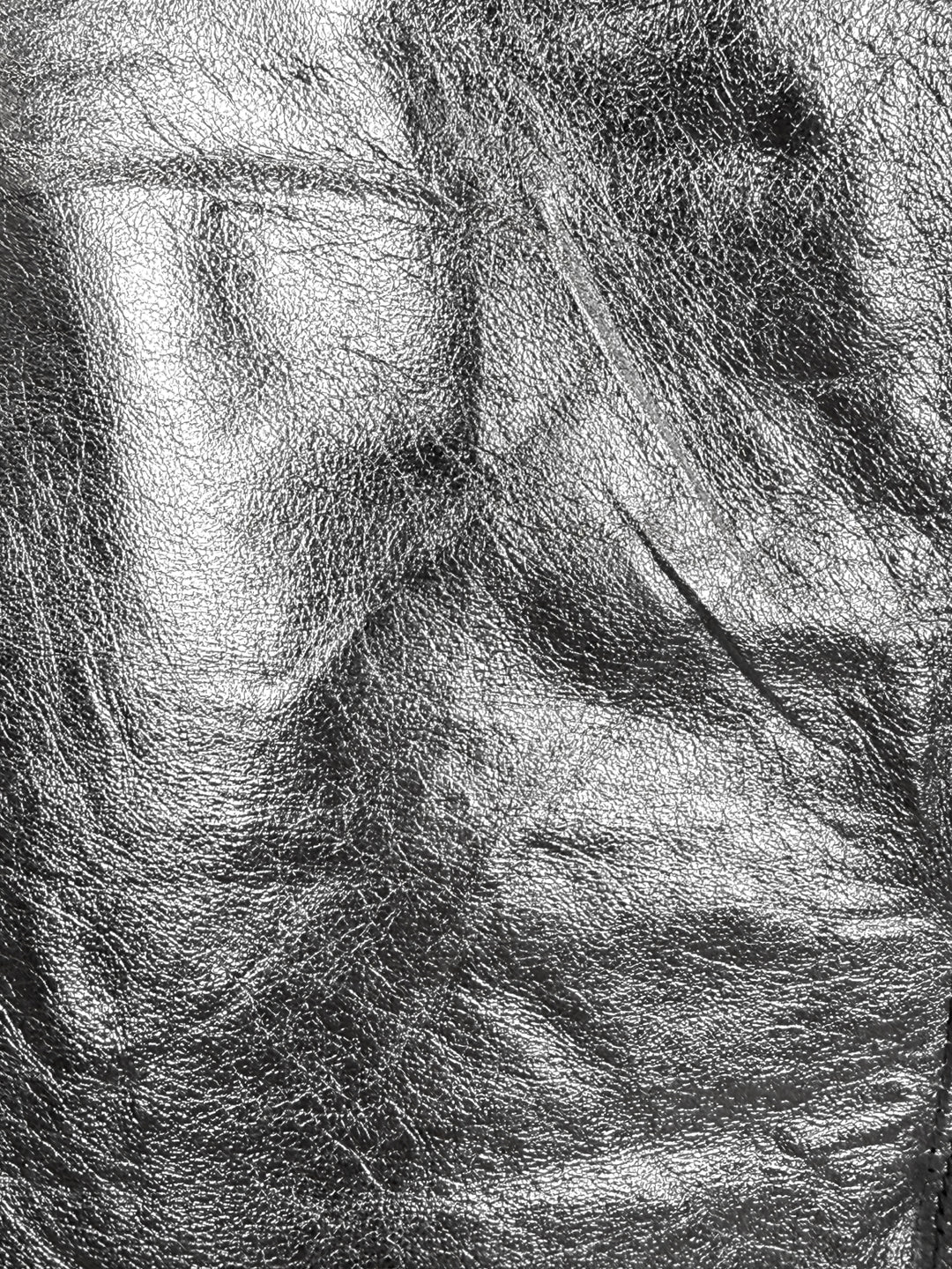 Iro Size 40 Key Metallic Silver Lamb Leather Tapered Pants