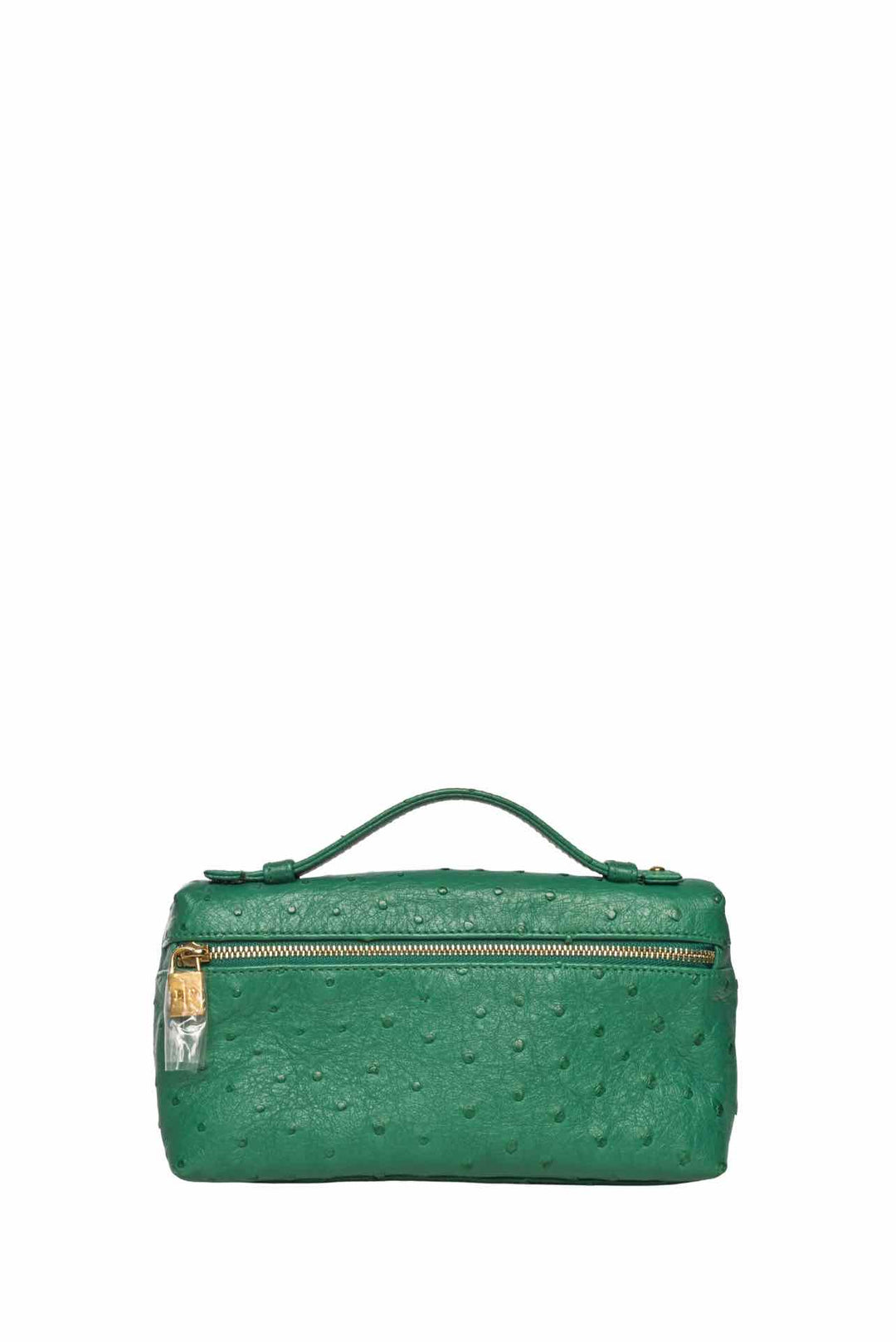 Loro Piana L19 Ostrich Leather Top Handle Pouch Purse