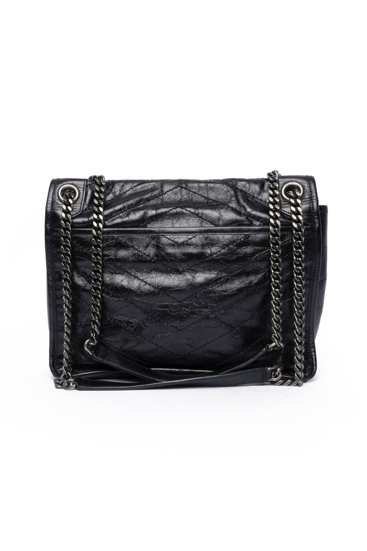 Yves Saint Laurent Crinkled Calf Leather Medium Niki Bag