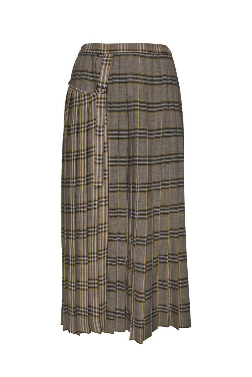 Joseph Size 38 Beck Checked Wool Wrap Skirt