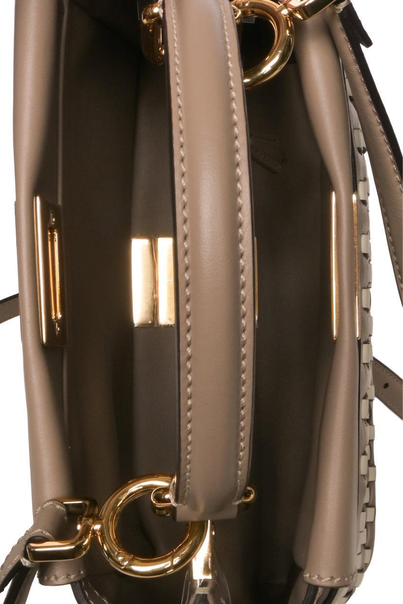 Fendi Mini Peekaboo Woven Top Handle Bag
