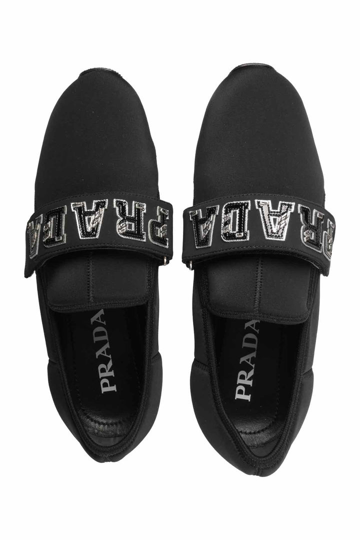 Prada Size 37 Logo Strap Neoprene Sneaker
