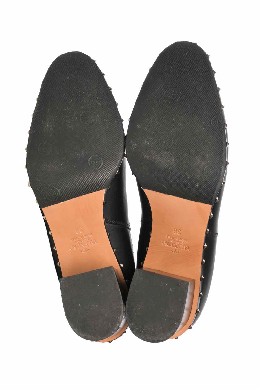 Valentino Size 38 Rockstud Accent Leather Chelsea Ankle Boots