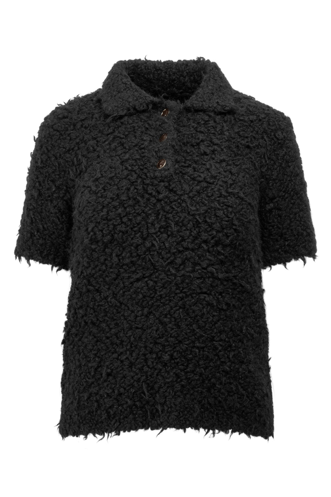 Marni Size 44 Boucle Polo Short Sleeve Top