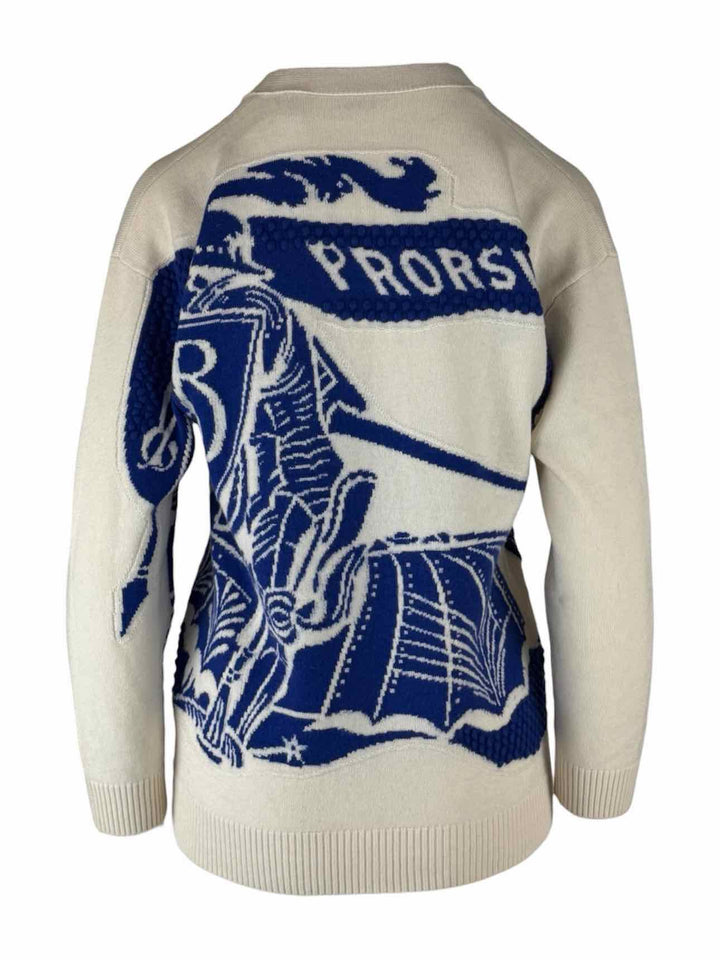 Burberry Size S YOUTH Intarsia Wool & Cashmere Cardigan