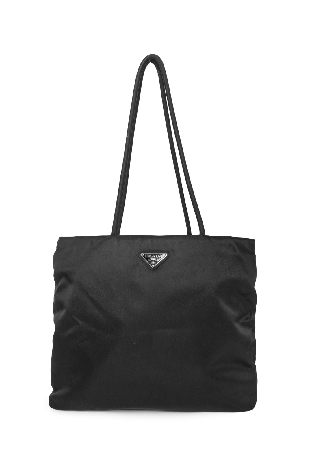 Prada Enamel Triangle Logo Tessuto Nylon Tote
