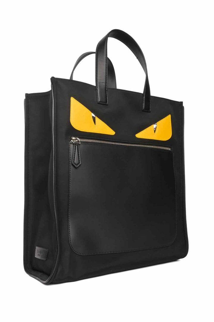 Fendi Nylon & Leather Monster Eyes Tote