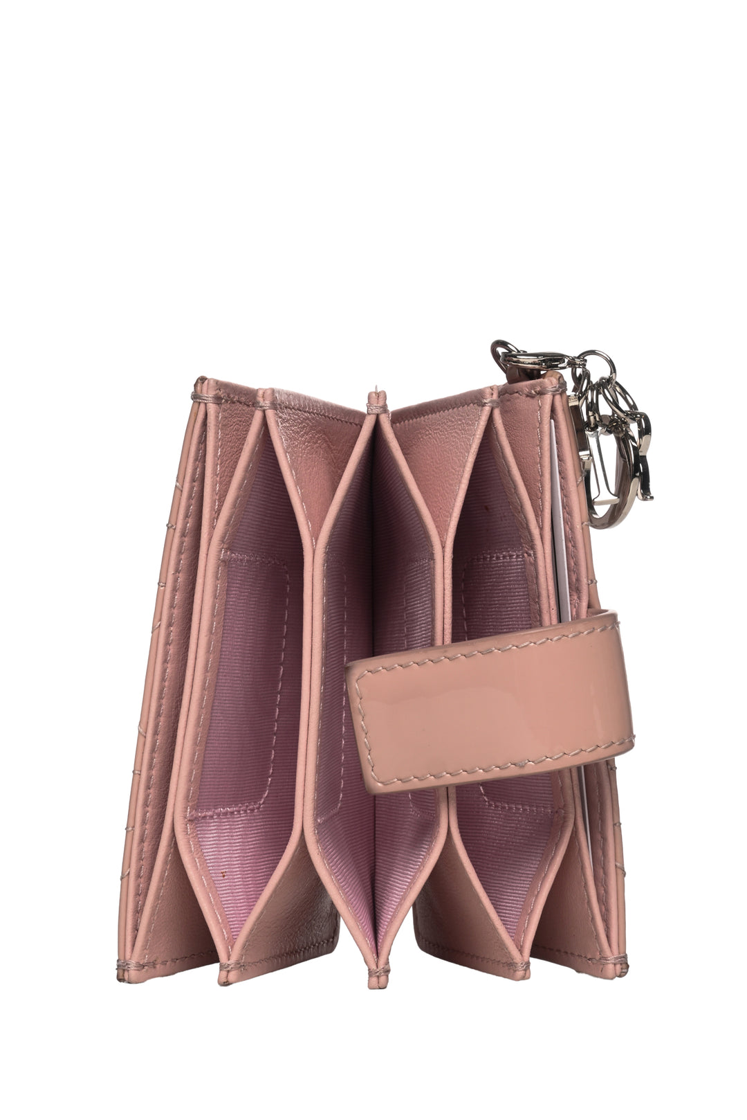 Dior 2019 Patent Cannage Lady Dior Jasmine Card Holder