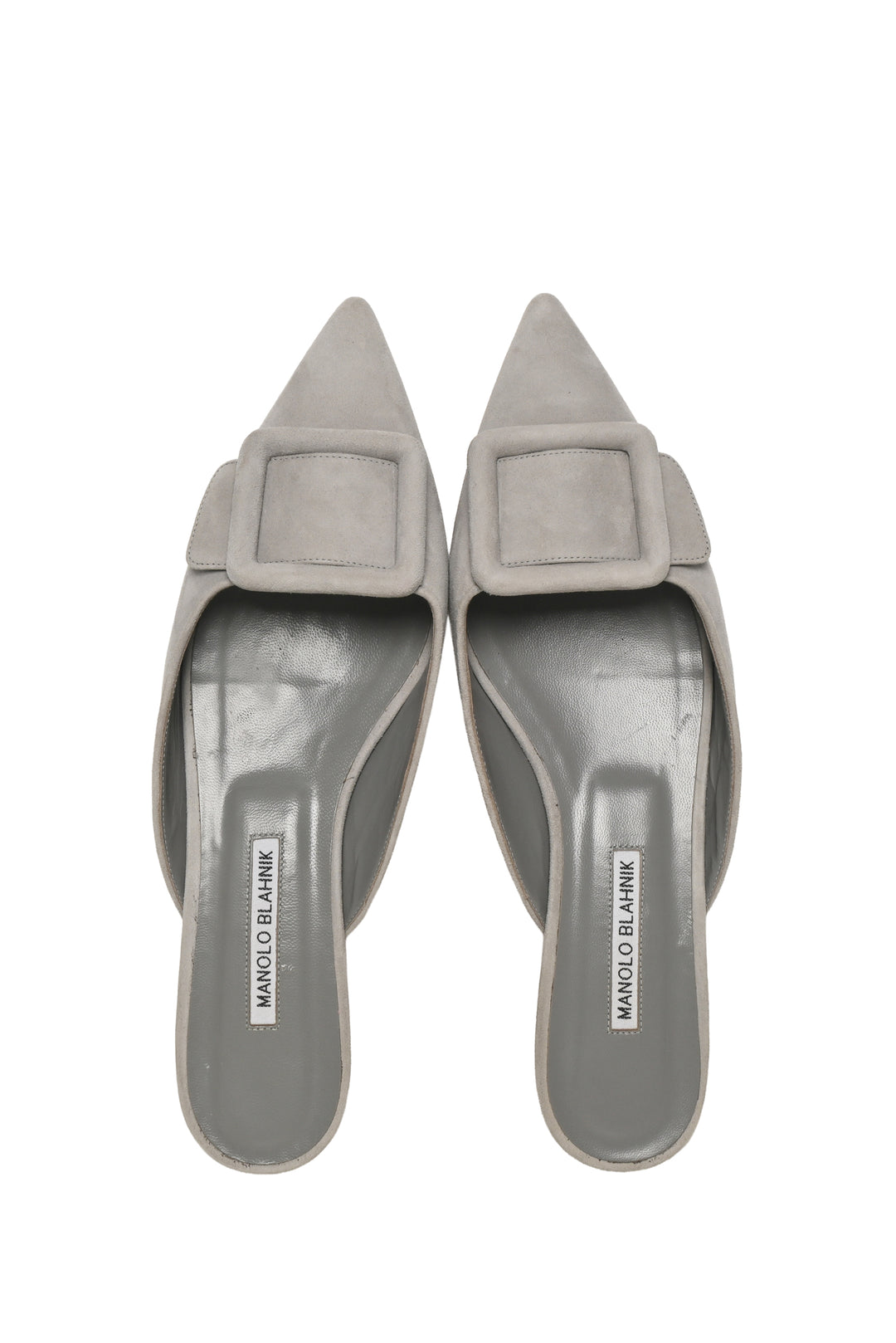 Manolo Blahnik Size 39.5 Maysale Suede Mules