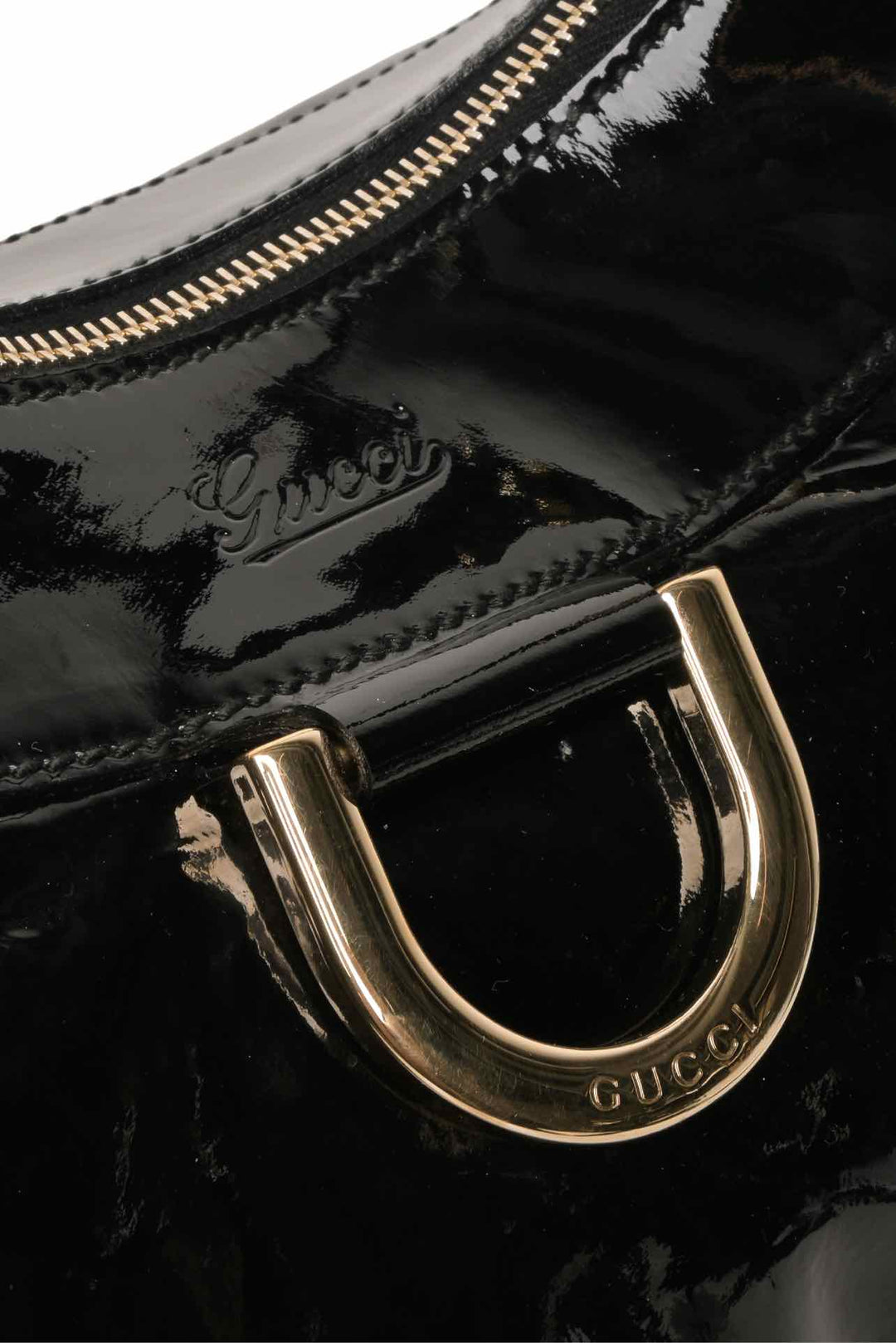 Gucci Abbey D-Ring Patent Leathe Shoulder Bag