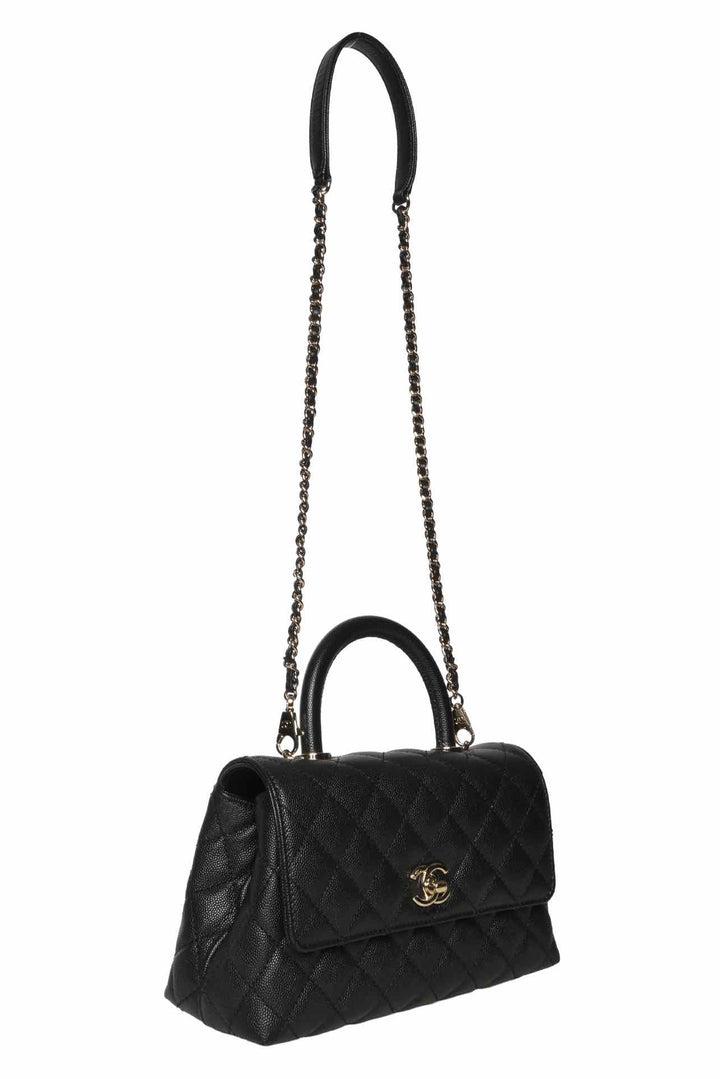 Chanel 2025 Small Quilted Caviar Coco Handle Bag