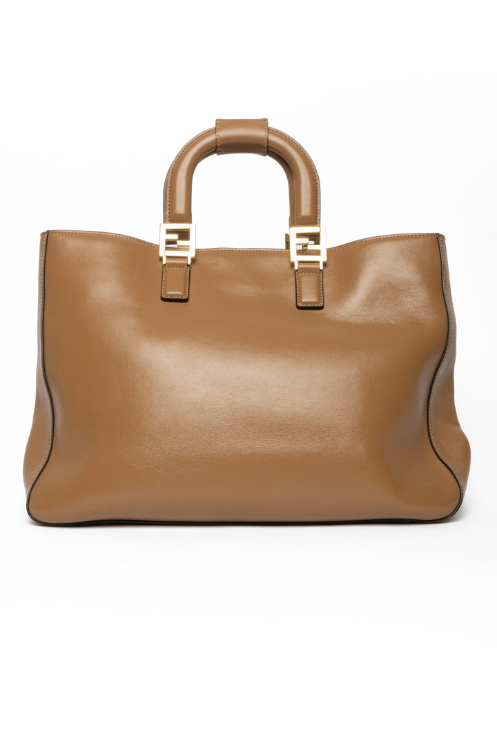 Fendi Vitello Leather Glacier Tote