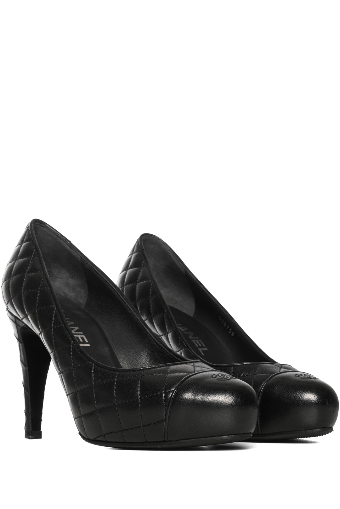 Chanel Size 36 Quilted CC Cap Toe Pumps