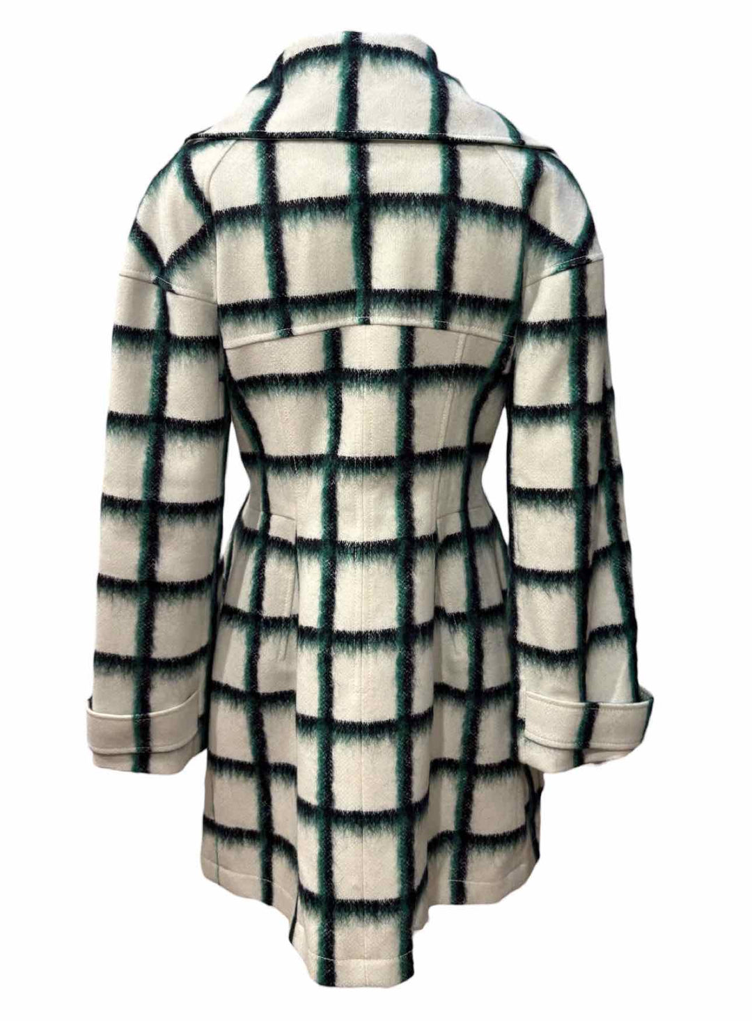 Christian Dior Size 8 Windowpane Mohair Blend Coat
