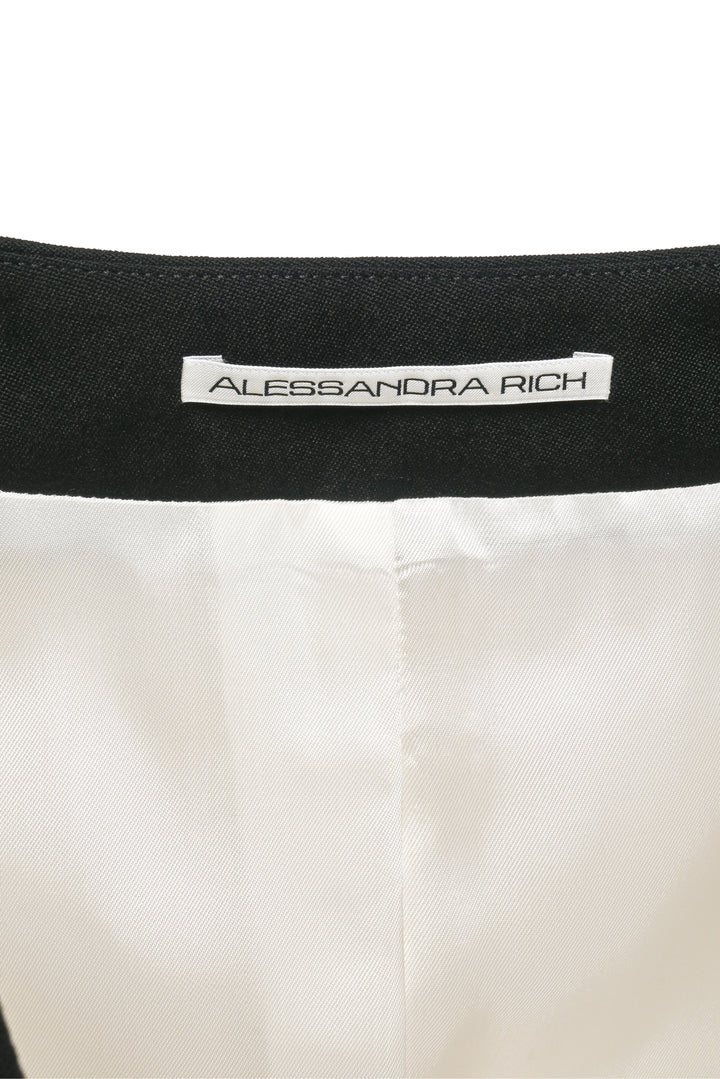 Alessandra Rich Size 40 Bow Front Shoulder Pad Blazer