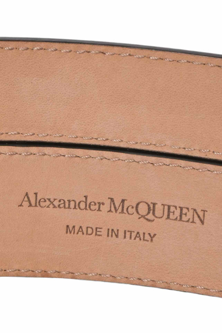 Alexander Mcqueen Size 32 Double Strap Leather Waist Belt