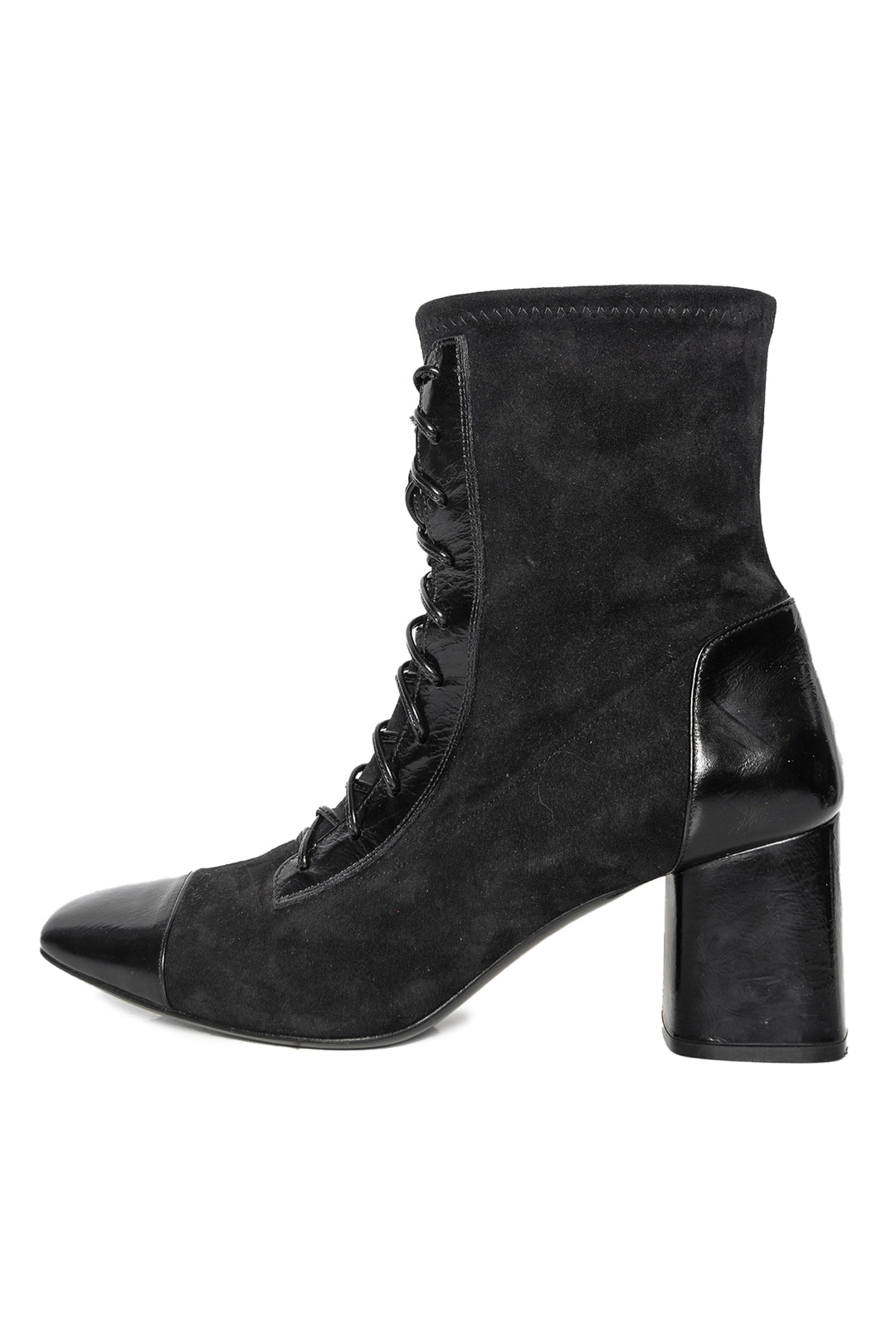 Casadei Size 39 Lace Up Suede and Leather Ankle Boots