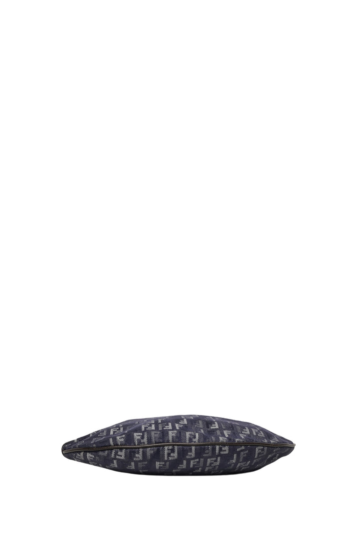 Fendi Zucchino Denim Oyster Shoulder Bag