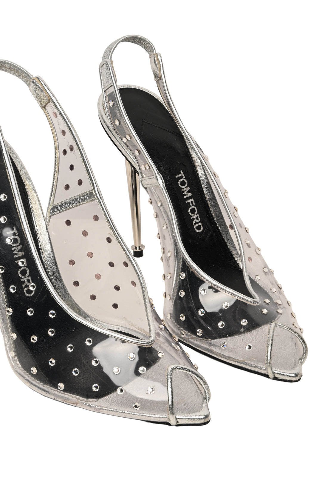 Tom Ford Size 39 Crystal-Embellished PVC Slingback Sandals
