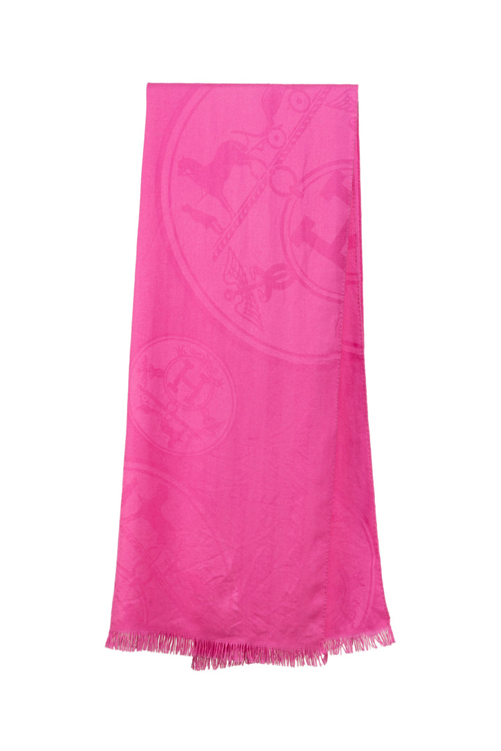 Hermes Cashmere and Silk Ex-Libris Shawl