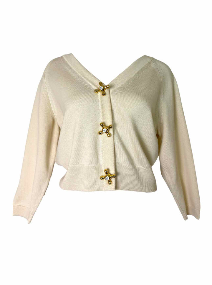 Moschino Size 10 Faucet Button Wool Cardigan