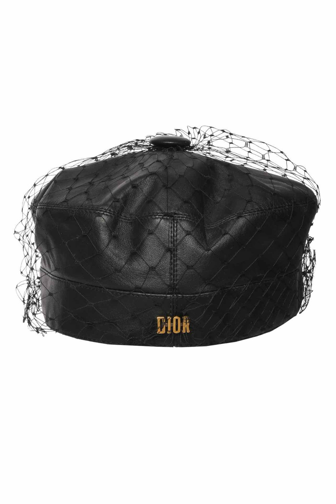 Dior Size 58 Newsboy Leather Mesh Overlay Hat