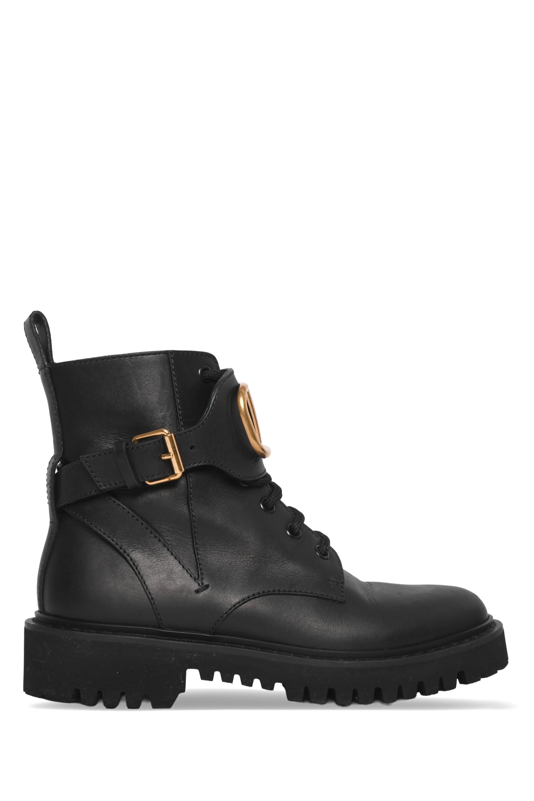 Valentino Size 35.5 Vlogo Combat Ankle Boots
