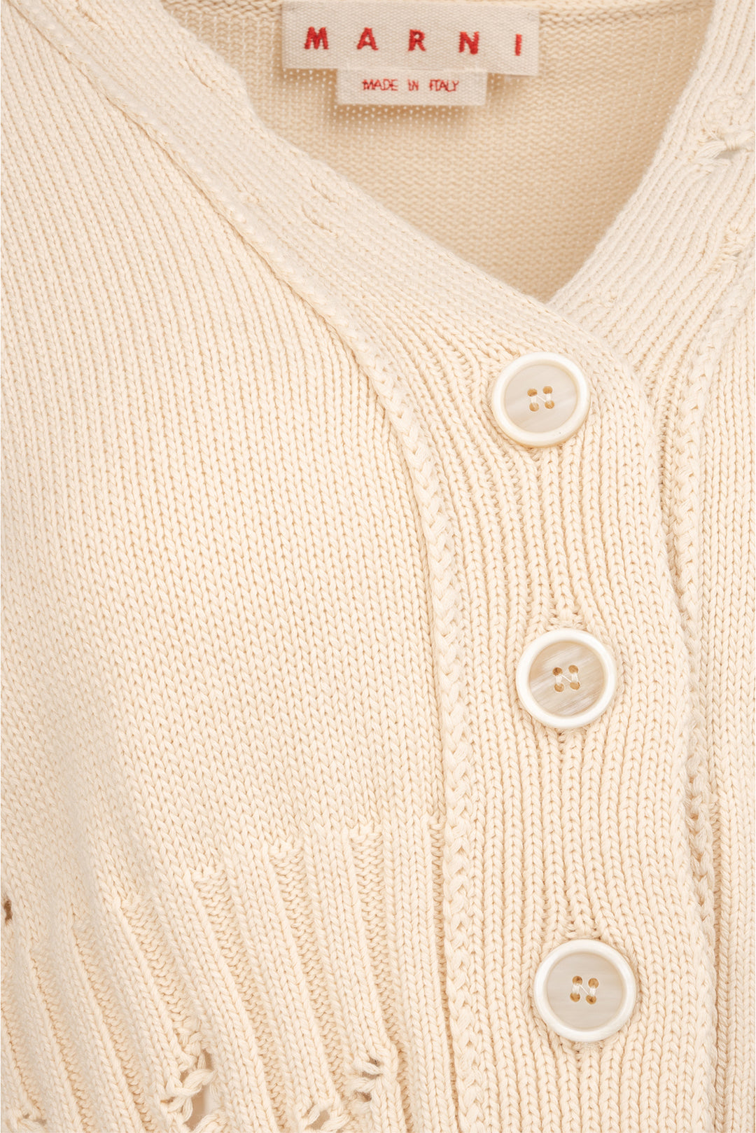 Marni Size 38 Dishevelled Cotton Cropped Cardigan