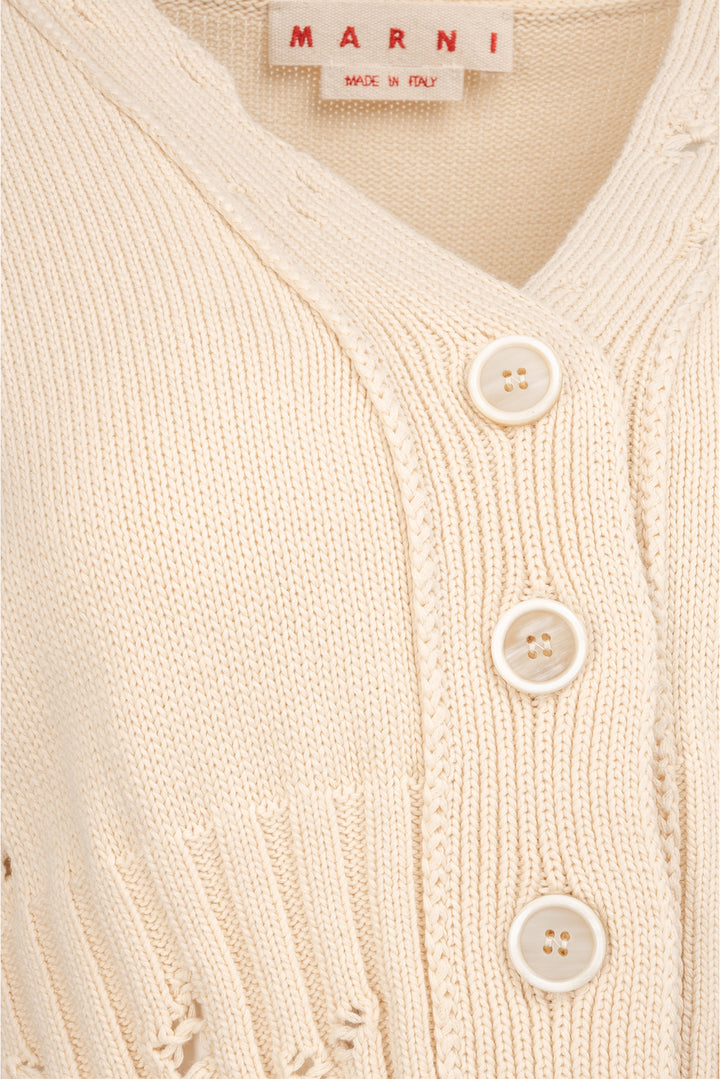 Marni Size 38 Dishevelled Cotton Cropped Cardigan